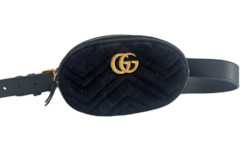 Internet only: Gucci Marmont Belt Bag, Black Velvet