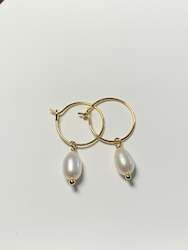 Earrings: Fine Pearl Hoops - Small
