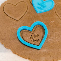 Bakery retailing (without on-site baking): Gluten Free Heart Stamp and Cookie Cutter