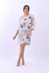 Linen Dresses: ALDINA- Floral Dress