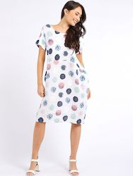 Linen Dresses: LUCIA- Multi Spot Dress