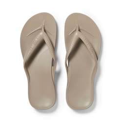 Footwear: Arch Support Jandals - Classic - Taupe