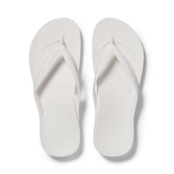 Footwear: Arch Support Jandals - Classic - White