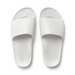 Footwear: Arch Support Slides - Classic - White