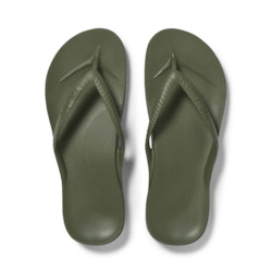 Footwear: Arch Support Jandals - Classic - Khaki
