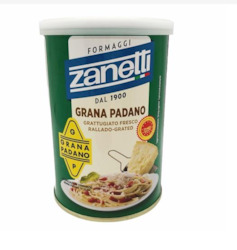 Beer, wine and spirit wholesaling: Zanetti Parmesan Grana Padano Grated Cheese 160g
