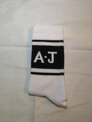Clothing: White A.J Socks