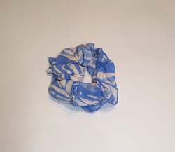 Blue leaf scrunchie