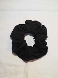 Black Linen Scrunchie