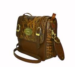Frontpage: Mini Satchel. Brown Croc on Classic Brown