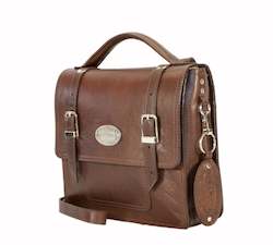 Frontpage: 3 Way Satchel. Classic Brown Nickle
