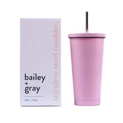 Products: Bailey + Gray Stainless Steel Tumbler with Straw 500ml Pink