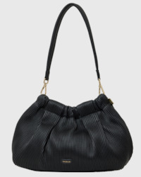 Clothing: saben ayla shoulder bag black licorice pleat