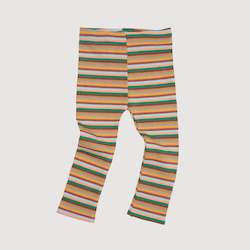 Baby wear: Ribbed Legging - Tan Stripes