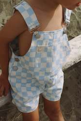 Baby wear: Checkerboard Shortall - Blue