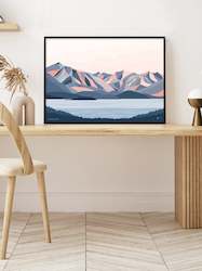 Lake Wanaka New Zealand Mountains Art Print. Modern Landscape Wall Art Poster