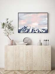 Artwork preparation: Mt Gold Fine Art Print. Wanaka, New Zealand Modern Landscape Mountain Wall Art