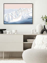 Artwork preparation: PALISADES TAHOE, (formerly Squaw) Olympic Valley. Modern Mountain Trail Map Wall Art Print