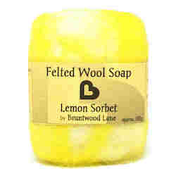 Wool textile: Lemon Sorbet Felted Wool Soap
