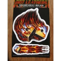 Clothing accessories: Flaming Dice 2 Piece Decal Sticker
