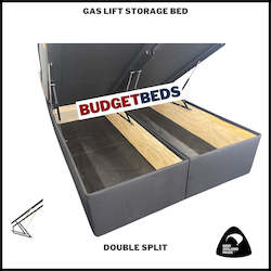 Bed: Gas Lift NZ Made Storage Bed - Double Split