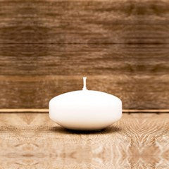 50mm white floating candle - 12 pack