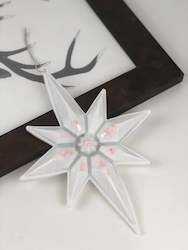 Christmas: Star white with pale pink glitter