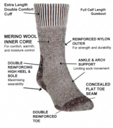 Sporting equipment: Comfort Socks Merino Gumboot