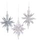 Silver, White, or Clear 3D Snowflake Ornaments