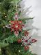 Red & Silver Glitter Snowflake Ornament