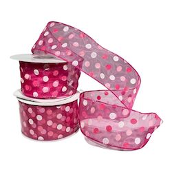 Seconds End Of Line Sale Items: Pink Polkadot Ribbon