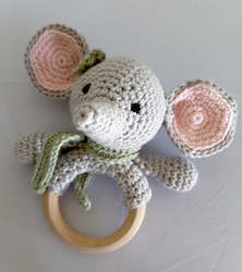 For The Babe: Crocheted Elephant Ring Rattle