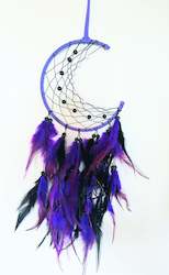 Dream Catchers: Purple & Black crescent Moon Dream Catcher