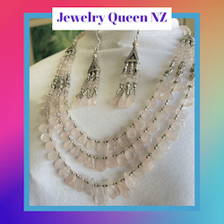 Delightful Rose Quartz necklace set