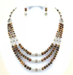 Tigers eye necklace and earrings set