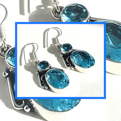 Internet only: Sea Blue Topaz earrings