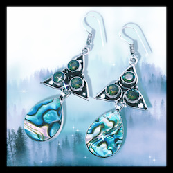 Paua and Mystic Topaz earrings