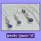 Sterling silver Seahorse and Siberian charoite necklace and earrings set