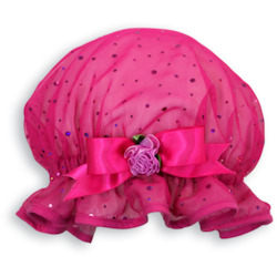 Kids: Childs Hot Pink Sequin Shower Cap