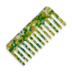 Combs: Detangling Wide Tooth Comb- Yellow Marble