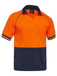 BISLEY SS Recycled Polo Orange Navy