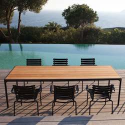 FOUR Indoor/Outdoor Dining Table 210x90 Bamboo Top / Black Frame