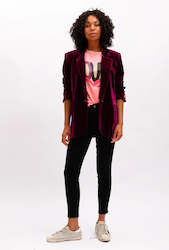 Womenswear: Jules Longline Blazer - Shiraz Velvet