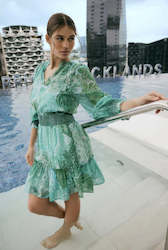 Womenswear: Discovery Cotton Silk Dress in Jade Exotic