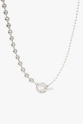Womenswear: Ball Chain Lariat with Fob - Silver