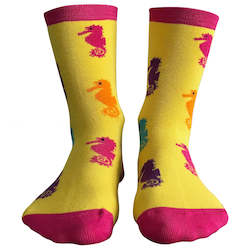 Office Socks: Athletic Equine Seahorse (Size S, L)