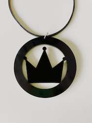 Clothing wholesaling: Circle Crown Cutout Perspex Pendant