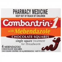 Combantrin-1 with mebendazole chocolate squares