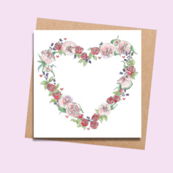 Stationery wholesaling: RR33 Heart Wreath (6 pack)