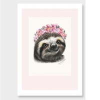 Spring sloth art print by olivia bezett